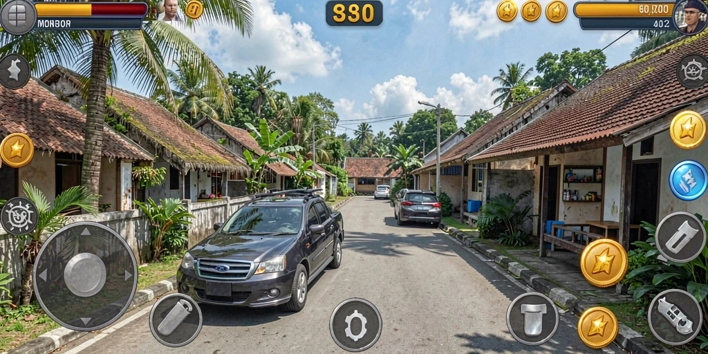 Screenshot menunjukkan karakter utama dalam misi pertamanya.