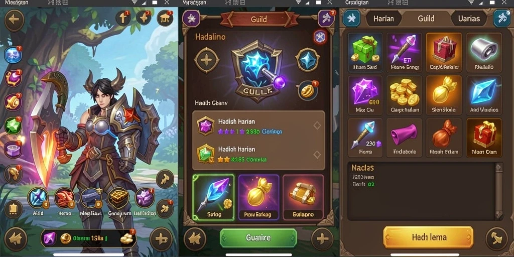 Screenshot menunjukkan tampilan antarmuka permainan yang intuitif.
